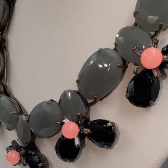 J. Crew Gray, Pink and Blue/Black Layered Necklace - Picture 2 of 5